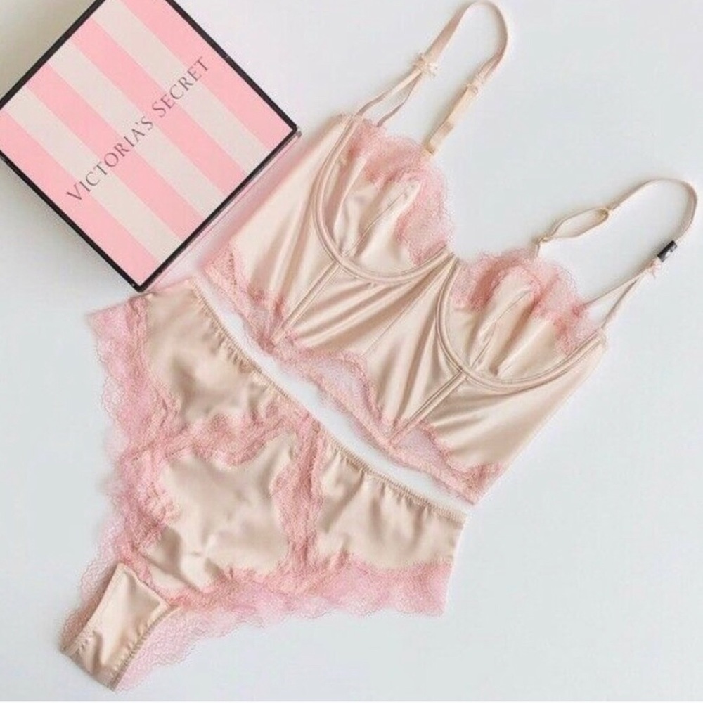Victoria’s Secret cream lingerie set - 36B/LARGE